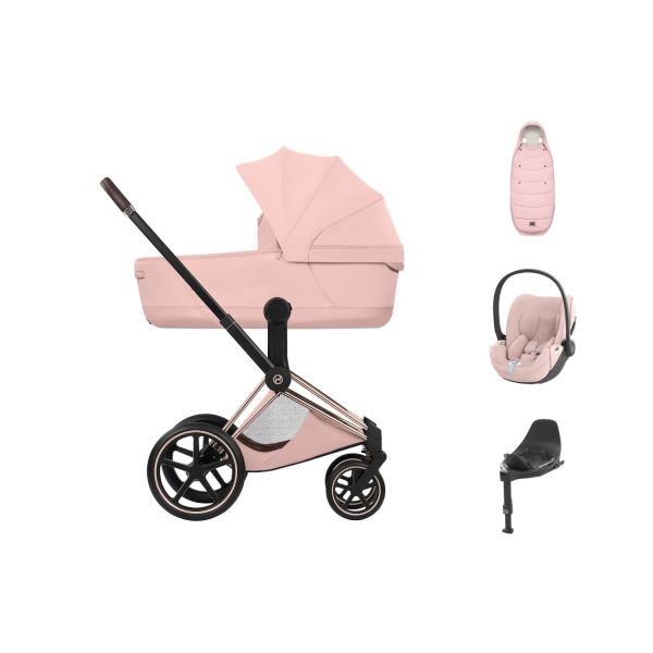 Cybex Priam 5 Style Stroller Bundle - Rose Gold/Peach Pink — 1
