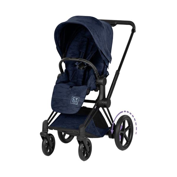 Cybex e-Priam 5 Style Rebellious Luxury Stroller 2-in-1 - Denim Blue/Navy Blue — 1