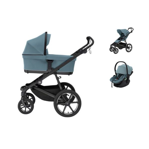 Thule Urban Glide 4-Wheel Stroller - Mid Blue | Thule Maple Car Seat | Car Seat Adapters — 1
