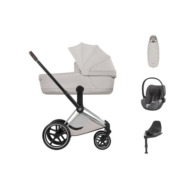 Cybex Priam 5 Style Stroller Bundle - Chrome Brown/City Grey — 1